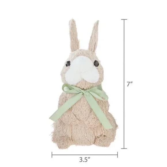 Textured Bunny Tabletop Decoration, Brown and Green, 7", Easter - Picture 5 of 5